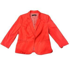 NWT The Limited Coral Red On Button Notch Collar Blazer Size L